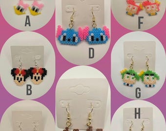 Handmade Pixel Art Dangle Earrings – Characters