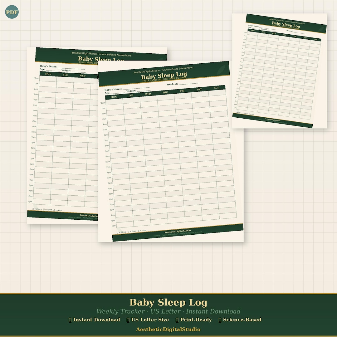 Baby Sleep Log Printable | Weekly Sleep Tracker | Newborn Schedule ...