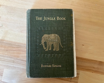 Collectible First Edition Book- The Jungle Book- Rudyard Kipling (1894, The Century Co.)- Early U.S. Edition, Gilt Elephant Cover