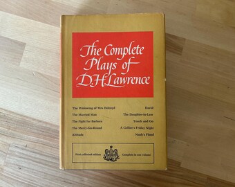 The Complete Plays of D H Lawrence 1966 First Edition HC DJ Viking Press Review Copy Slip