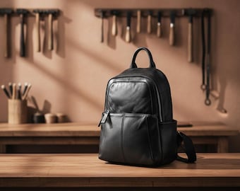 Genuine Leather Backpack for Women, Brown Cowhide Travel Rucksack, Soft Casual Everyday Bag