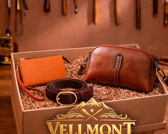 Leather Gift Box for Women, Crossbody Bag Wallet Belt Set, Elegant Gift for Her
