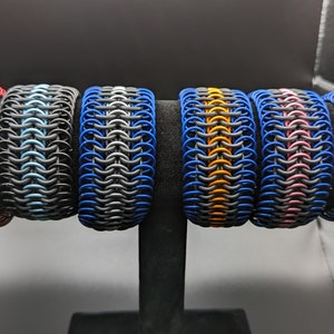CUSTOM Matte Stripe Chainmail Bracelet