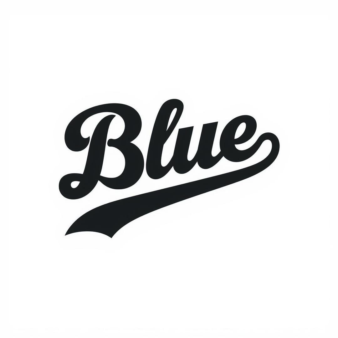Blue Retro Script SVG | Vintage Baseball Typography | Color Text Design ...