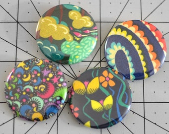 Pinback Button 4 Pack 1.5 Inch (38mm) Fabric Button Pin Badge For Bags Backpacks Lanyards Bags Hats Jackets Handmade Sally Kelly Fabric