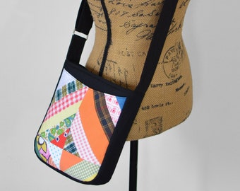 Patchwork Crossbody Bag: Vintage Quilt Top Hobo Bag