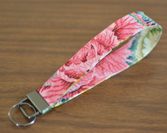 Key Fob Wristlet Fabric Keychain Key Ring Wrist Strap Lanyard Handmade Gift Kaffe Fassett Cotton Fabric Key Accessories Key Holder