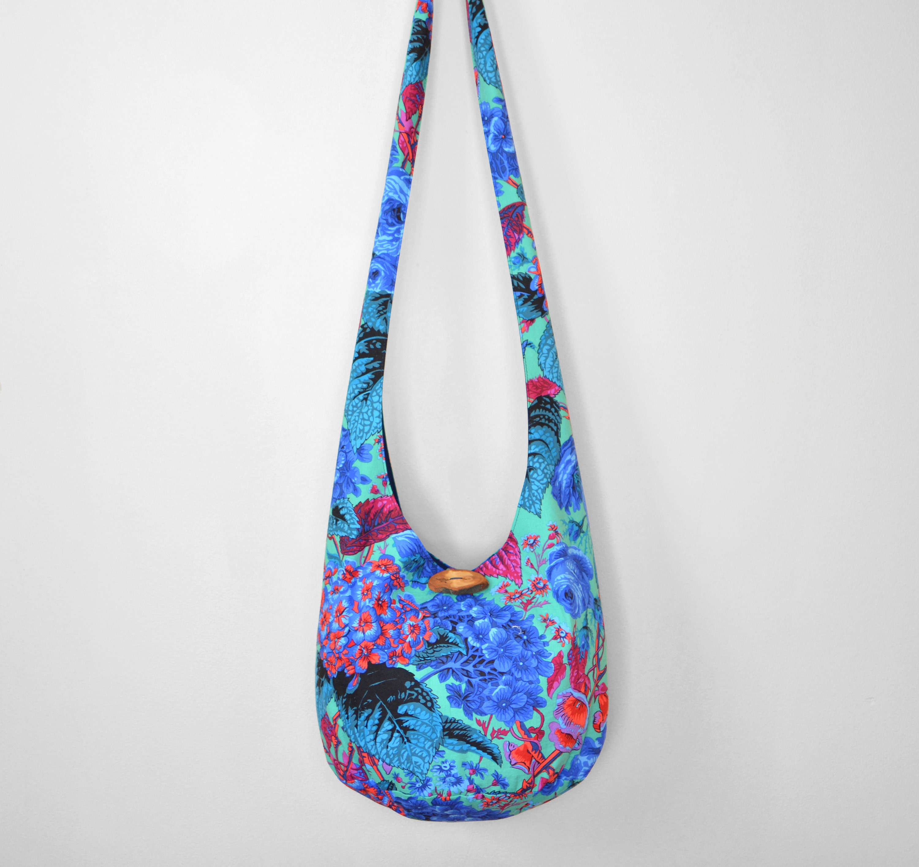 Made to Order Floral Crossbody Bag Hobo Bag Fabric Boho Bag Cotton Hippie Purse Sling Bag Bohemian Purse Hippie Bag Boho Purse Hobo Purse