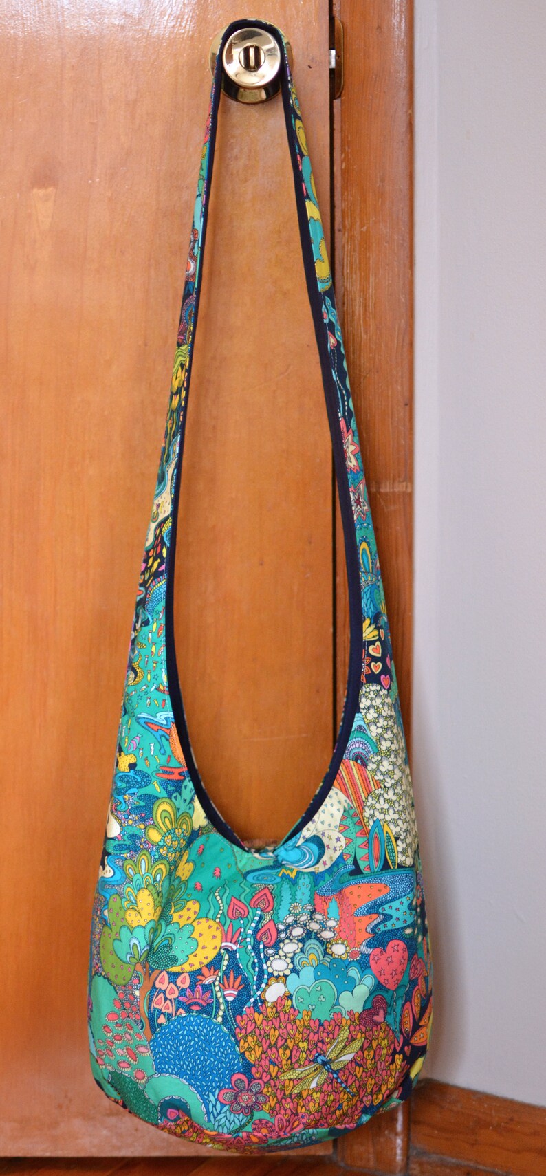 Made to Order Psychedelic Boho Purse Fabric Hobo Bag Cotton Etsy