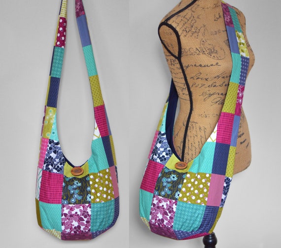 Patchwork Crossbody Bag Hobo Bag Handmade Boho Bag Floral | Etsy