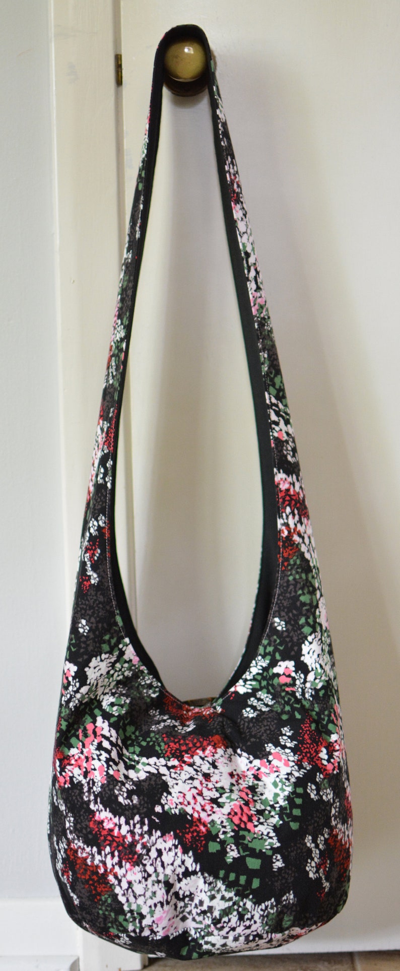 Floral Crossbody Bag Hobo Bag Fabric Boho Bag Cotton Hippie | Etsy