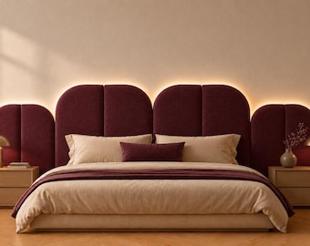 Upholstered Wall Panels Queen Headboard | Velvet Headboard Panels King Size | Wall Panel Headboard Set Bedroom