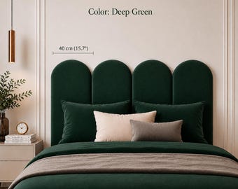 Paneles de pared tapizados, cabecero de terciopelo a medida, decoración modular acolchada, cama acústica de lujo.
