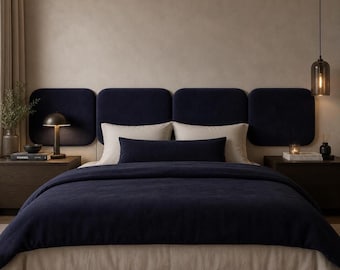 Testiera imbottita con pannelli in velluto su misura, pannelli imbottiti per letti singoli, matrimoniali, queen size, king size e California king size, qualsiasi dimensione e colore, decorazione murale imbottita