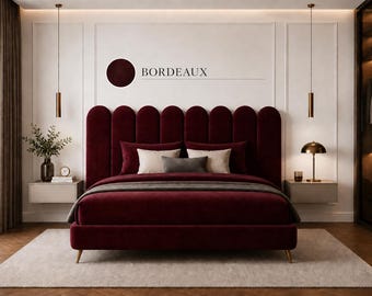 Paneles de pared de terciopelo personalizados para dormitorio, paneles de cabecero tapizados, decoración de pared modular acolchada, cabecero de cama acústico de lujo.