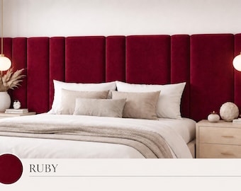 Paneles de pared de terciopelo para cabecero / Paneles de cama tapizados a medida / Paneles de pared modernos para decoración de dormitorio / Paneles suaves capitoné