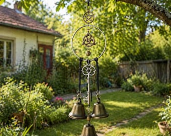 Witch Wind Chime Outdoor – Zen Garden Metal Wind Chimes for Patio Balcony Spiritual Decor Gift