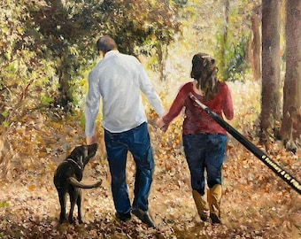 Personalisiertes Paar Porträt vom Foto, handgemaltes Hochzeits Ölgemälde auf Leinwand, Verlobungs Kunst, personalisiertes Geschenk zum Jahrestag für Sie/Ihn