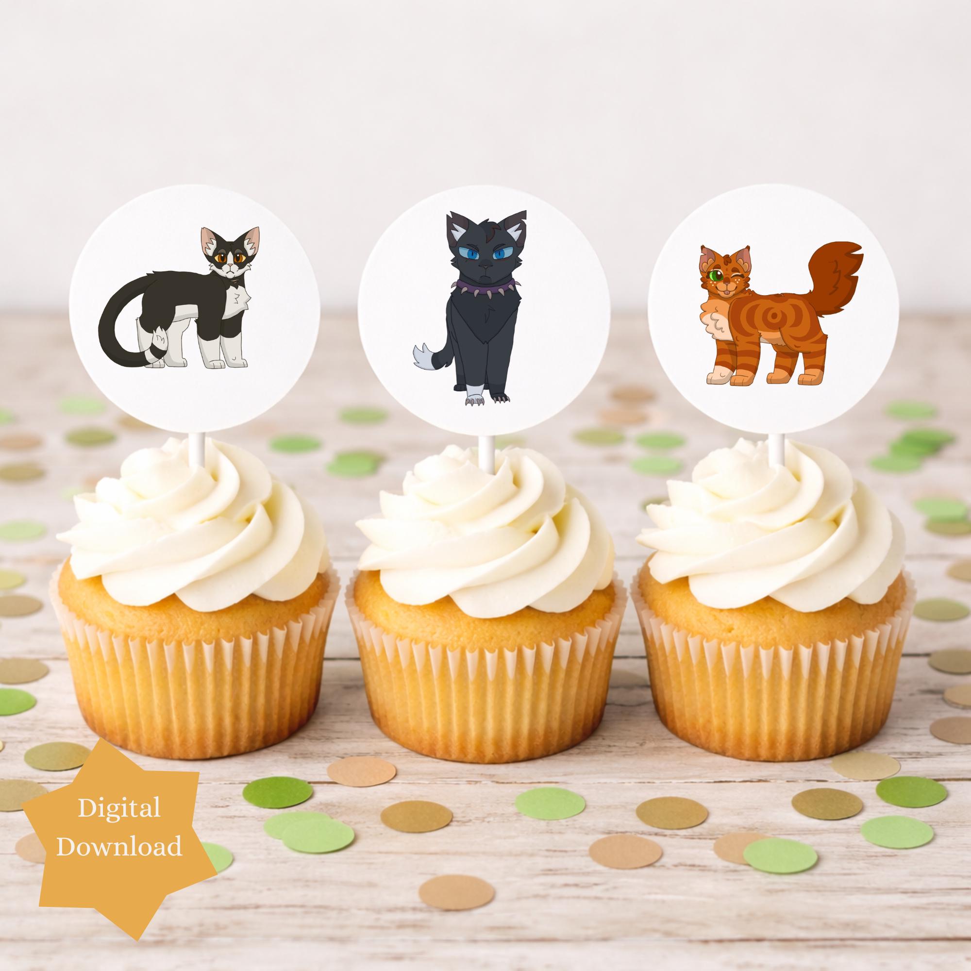 Warrior Cat Birthday Cupcake Toppers & Coloring Pages (digital Download ...