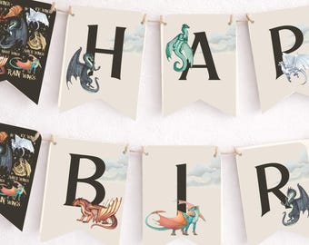 Wings of Fire Birthday Banner | Dragon Party Decor (Digital Download)