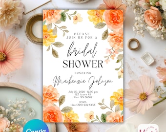 Floral Bridal Shower Invitation | Summer Wedding Party Invite (Digital Download)