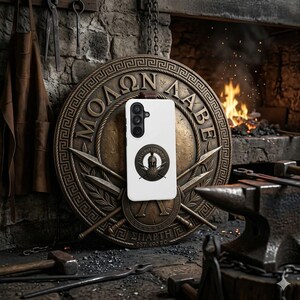 Funda Molon Labe 2A Spartan para iPhone, Samsung y Android / Resistente a impactos