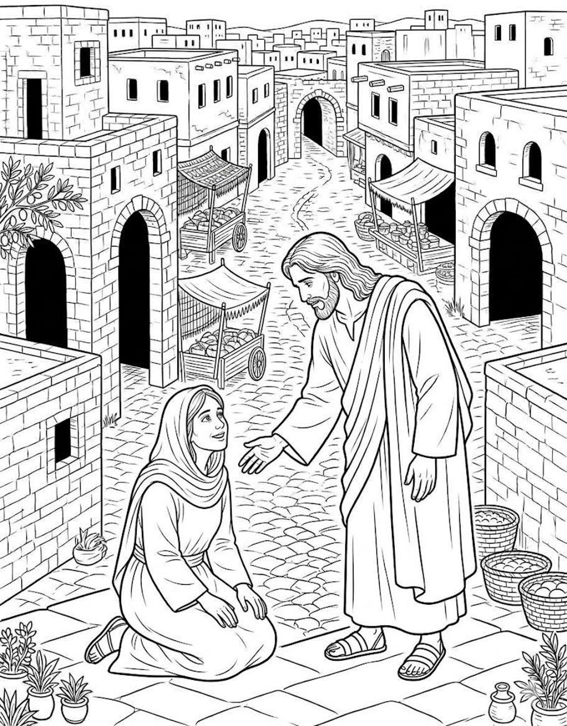 New Testament Coloring Pages Kids Activity Printable Church With ...