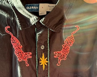 Bespoke Leopard Button Front Top