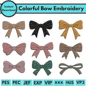 Set Of Bow Machines Embroidery Designs Classic Bow Embroidery Ribbon Tie Bow Embroidery Side Bow Applique Bow Tie Applique Emb Pes Downloads