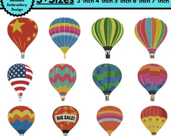 Colorful Hot Air Balloon Machine Embroidery Design Travel Balloon Embroidery Colorful Balloon Embroidery Hot Air Balloon Pes 5+Size Download