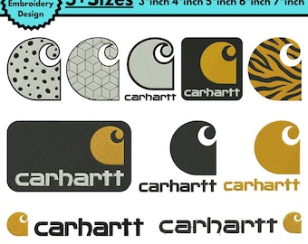 Diseños de bordado a máquina Carhartt Logotipo de ropa de trabajo Archivo de bordado Carhartt Patrón de bordado Parche inspirado en Carhartt Bordado Pes 5+ tamaños