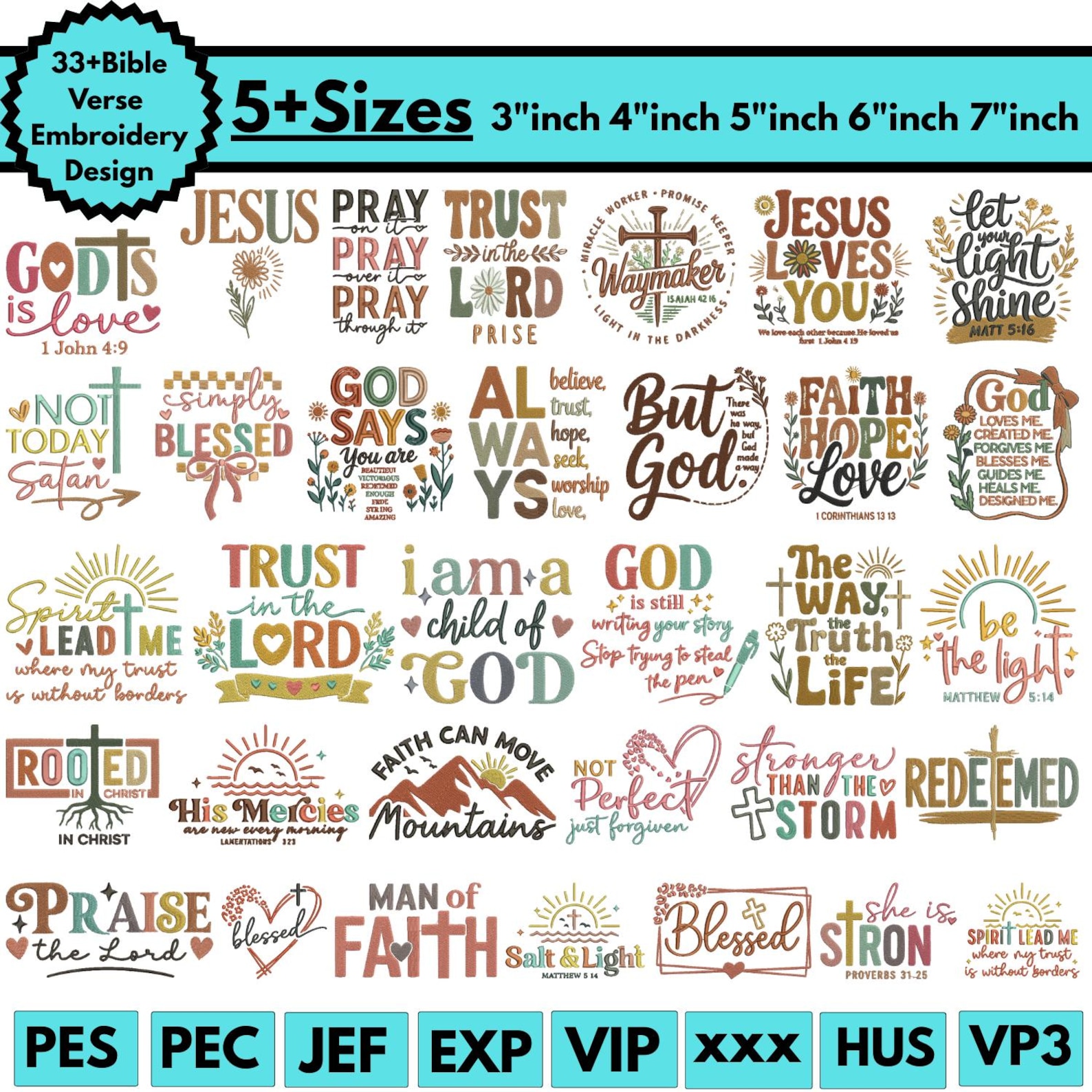 Bible Verses Machine Embroidery Designs Scripture Embroidery Holy Bible ...