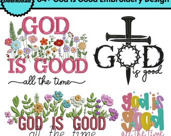 Diseños de bordado a máquina "Dios es bueno" Archivo DST religioso Versículos bíblicos Bordado de apliques Patrones de bordado de lazo "Dios es bueno" Descargas PES