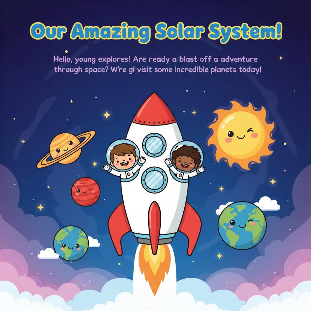 10 Page Kids Solar System E-book | Space Planets Learning Adventure ...