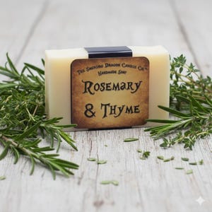 Rosemary Thyme Soap Bar Handcrafted from Shea Butter for Housewarming Gift