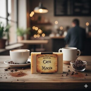 Cafe Mocha Bar Soap Handcrafted from Shea Butter for Coffee Lover Gift