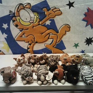 Beanie baby cats with and without tags