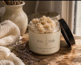 Goat Milk Sugar Body Scrub – Bulgarian Lavender, Shea, Jojoba, Mango Butter – Exfoliating Spa Scrub