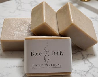 Men's Goat Milk Soap Gift Set – Australian Sandalwood, Moringa Oil, Clay (Includes Sample)