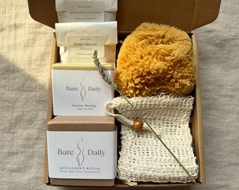 Natural Soap Bundle with Sea Sponge – Cold Process Goat Milk Skincare Ritual Set