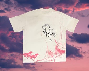Cyber Genesis Hand Painted T-Shirt | Custom Streetwear Tee | Y2K Fashion Graphic