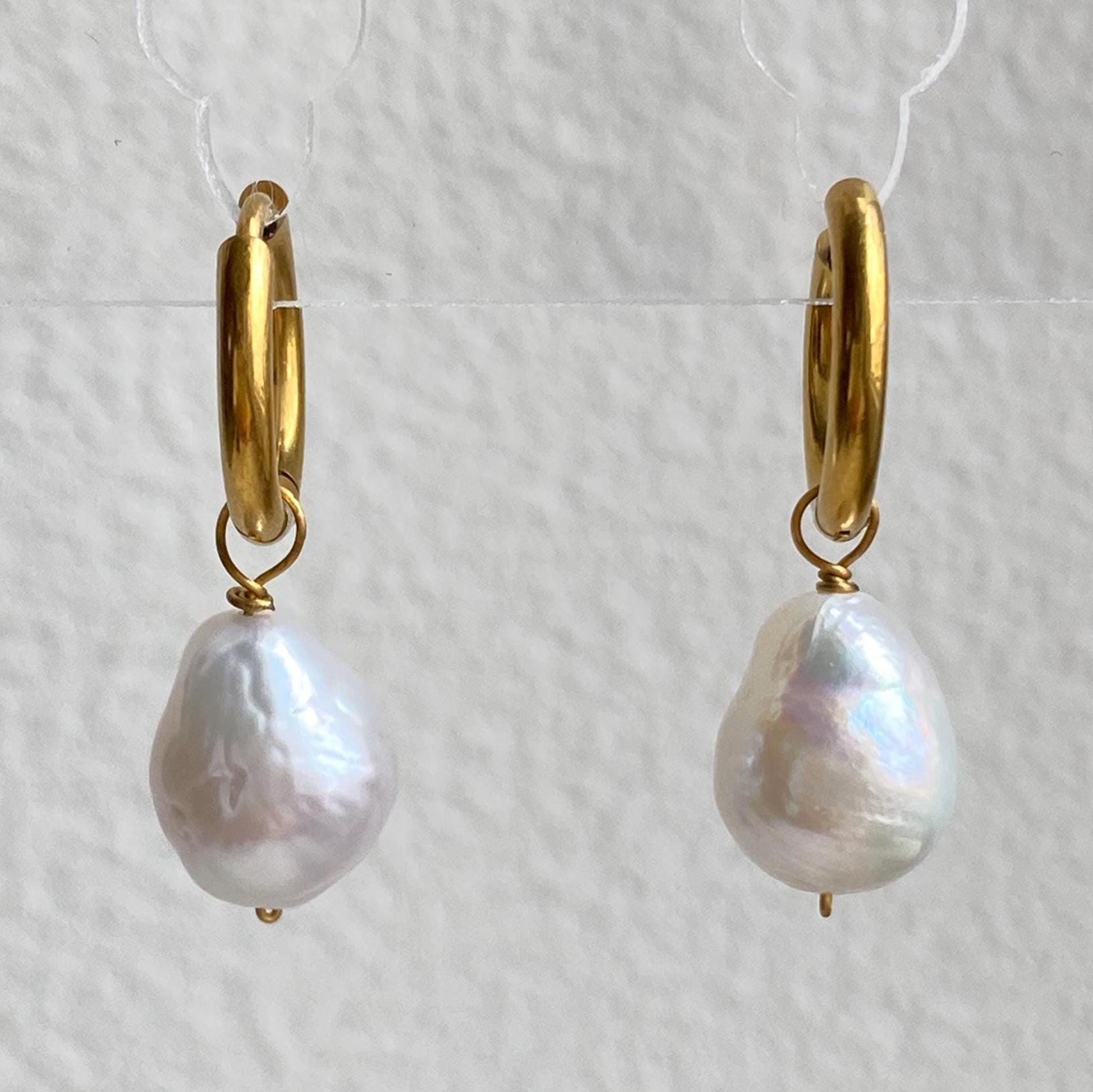 Boucles d'Oreilles Perle de Culture Or Blanc 375 - Ocarat