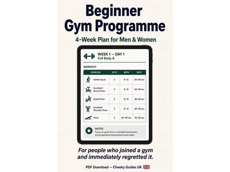 Beginner Gym Workout Plan PDF, 4 Week Gym Programme for Men and Women ...