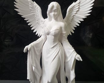 Elegant fairy angel figure in white