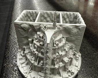 Lord of the rings themed desk organizer pen pot in grey