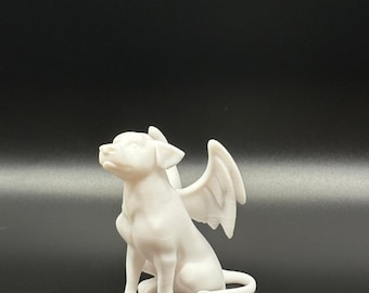 Angel puppy dog with wings in white