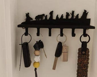 lord of the rings themed black key hook and shelf display key holder