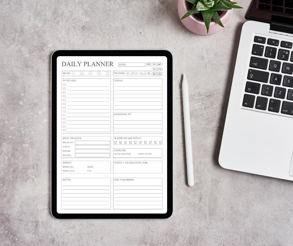 Minimalist Daily Planner Template: Floral Undated Printable to Do List ...