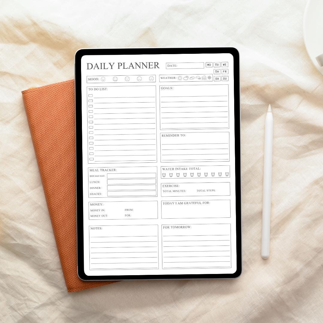 Minimalist Daily Planner Template: Floral Undated Printable to Do List ...