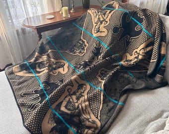 Aranda Moskoshoe Wool Blanket | South African Heritage Throw | Basotho Tribal Textile Art